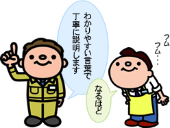「わかりやすい言葉で丁寧に説明します」「フムフム・・・なるほど」